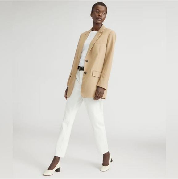 Everlane The Day Heel Cream / White Stacked Block Heel Sz 6 - Picture 5 of 11